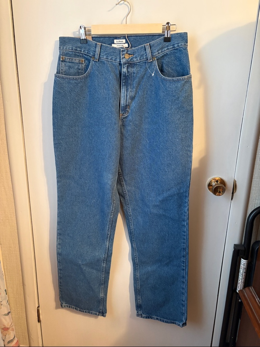 L.L. Bean Medium Blue High-Waist Straight Jeans